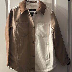 Hollister Cream and Brown Jacket